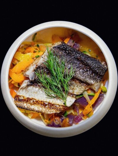 Assiette poisson et légumes - Maison Lemétayer Traiteur - Cesson-Sévigné