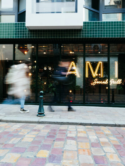 Façade sur rue du restaurant AMI Social Grill à Rennes